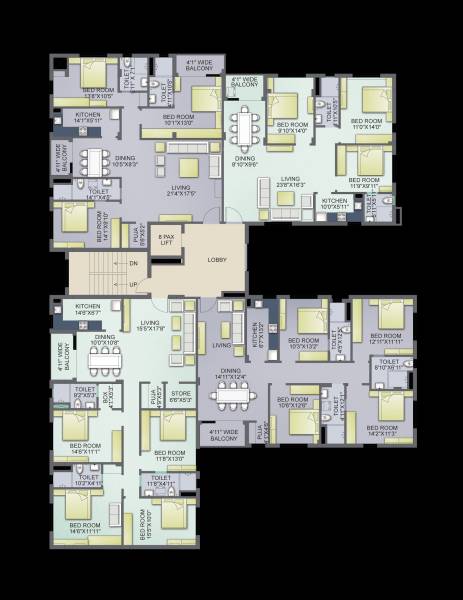 residency Cluster Plan from 1st to 2nd Floor