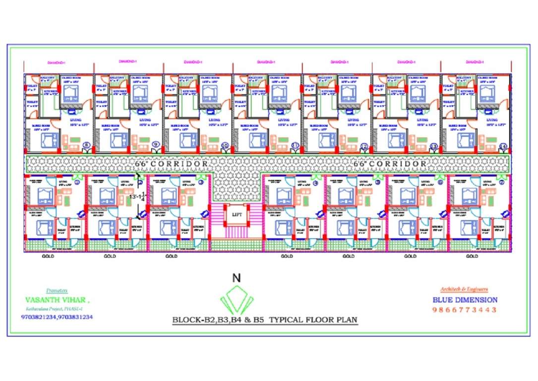  padmavathi nagar vizianagaram apartments 3 Cluster Plan