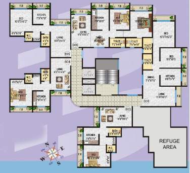  labh heights Labh Heights Bldg No 6 Wing K And L Cluster Plan