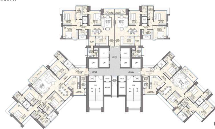  25 south prabhadevi 25 South Upto 10th Floor Cluster Plan