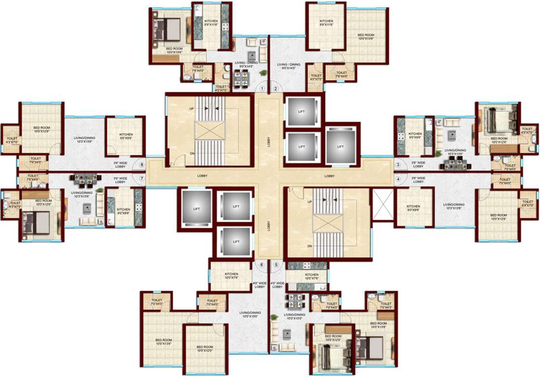 Images for Cluster Plan of Rajesh Whitecity Phase 1 Wing A