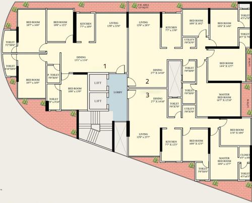  desai-oceanic Typical 3rd, 7th And 9th Floor Plan Of Desai Oceanic