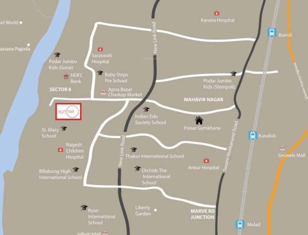 sunrise-charkop-wing-b Location Plan