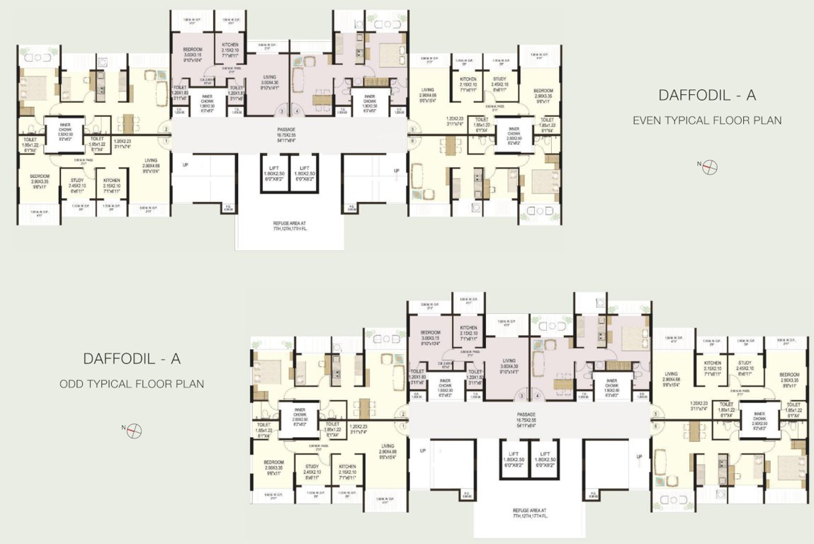  greens phase ii a Lotus A Bldg No 7 Cluster Plan