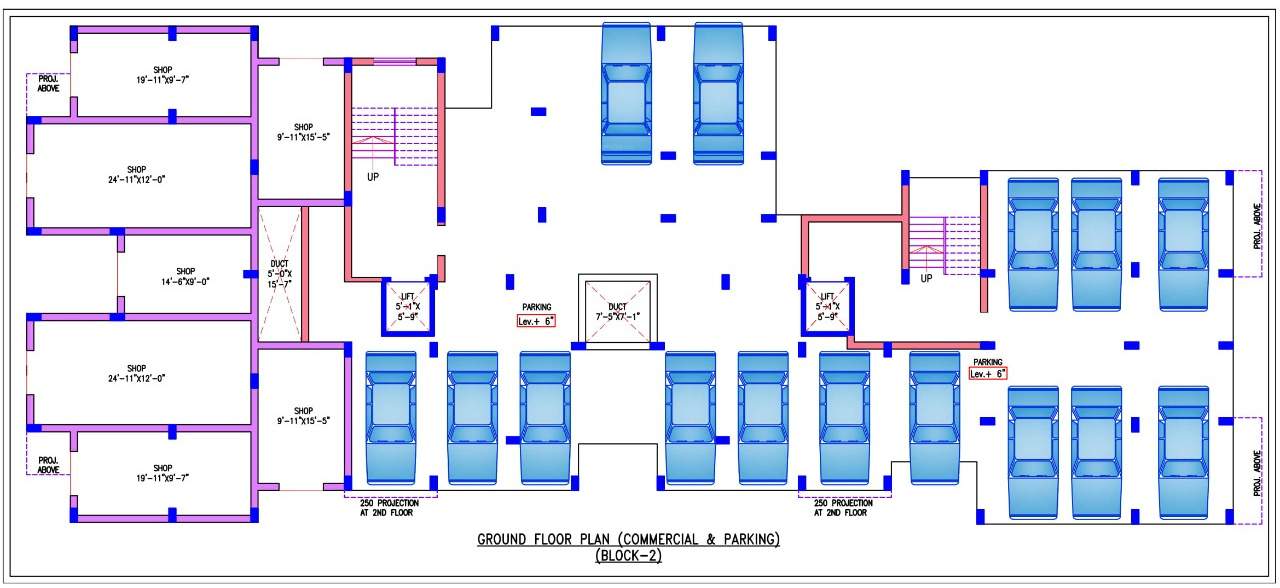 apartment Block  2 Cluster Plan for ground Floor