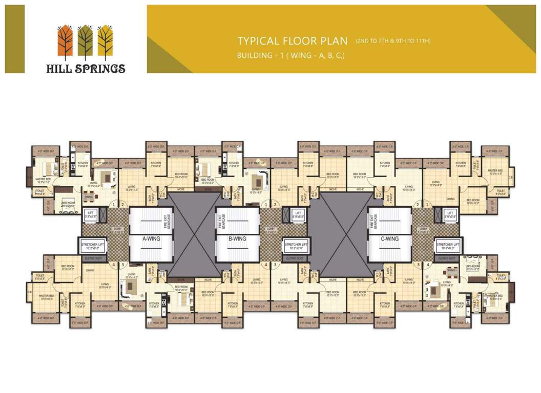  hill spring Hill Springs Cluster Plan from 2nd to 7th Floor and 9th to 11th