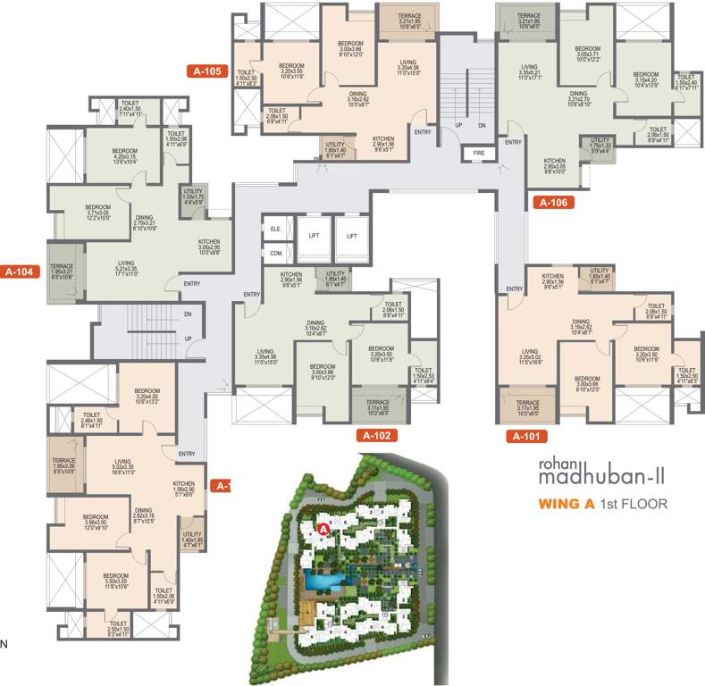 Images for Cluster Plan of Rohan Rohan Madhuban II Wings A B C