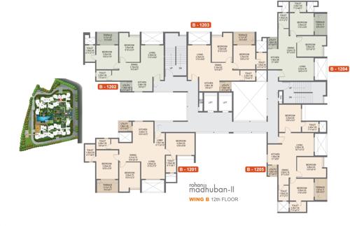 Images for Cluster Plan of Rohan Rohan Madhuban II Wings A B C