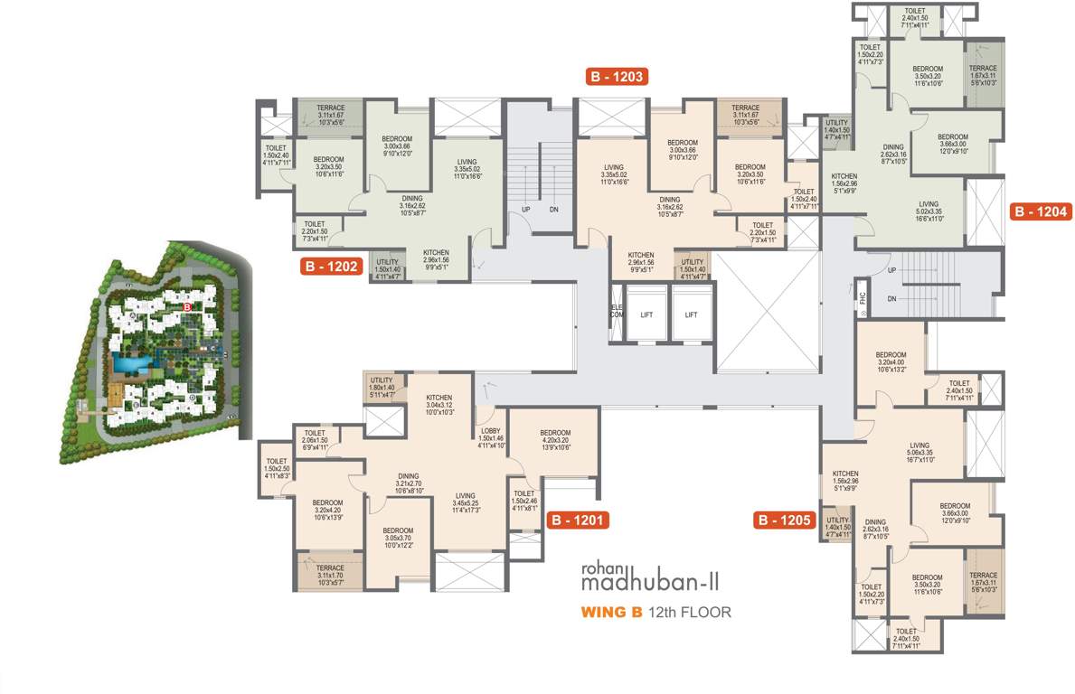 Images for Cluster Plan of Rohan Rohan Madhuban II Wings A B C