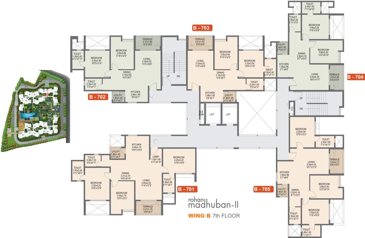 Images for Cluster Plan of Rohan Rohan Madhuban II Wings A B C