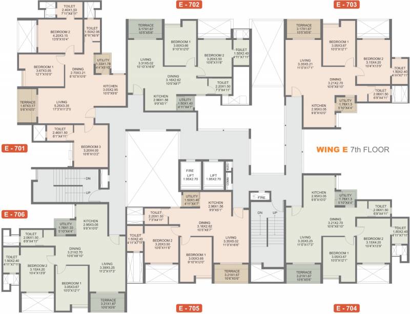 2, 3 BHK Cluster Plan Image Rohan Builders And
