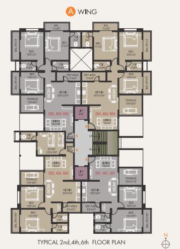  the-courtyard-phase-i-building-e-and-c Building C Cluster Plan from 1st to 5th Floor
