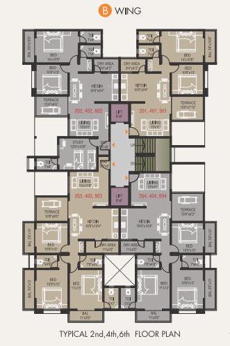  the-courtyard-phase-i-building-e-and-c Building C Cluster Plan from 1st to 5th Floor