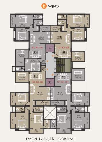 the courtyard phase i building e and c Building C Cluster Plan from 2nd to 6th Floor