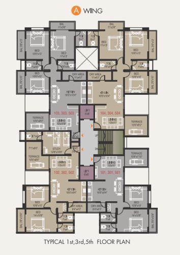  the-courtyard-phase-i-building-e-and-c Building C Cluster Plan from 2nd to 6th Floor