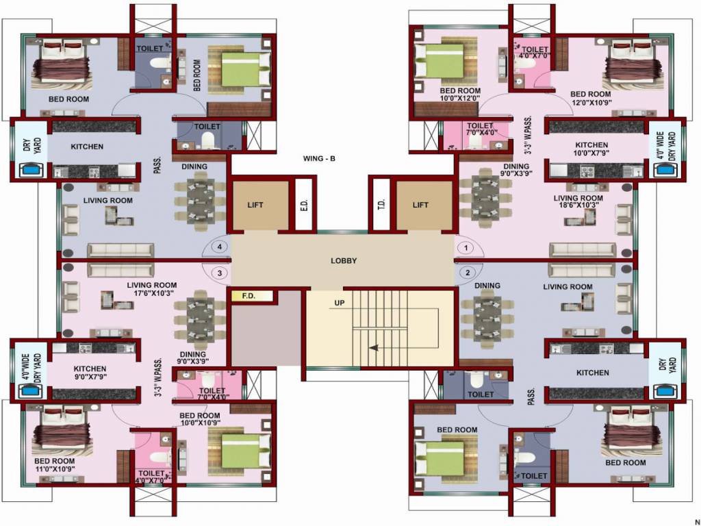  gorai laxmi chsl casa bellisimo b wing Casa Bellisimo B Wing Typical Cluster Plan