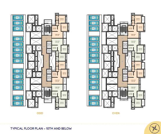  airoli tower Airoli Tower A B Wing Cluster Plan from 1st to 10th Floor