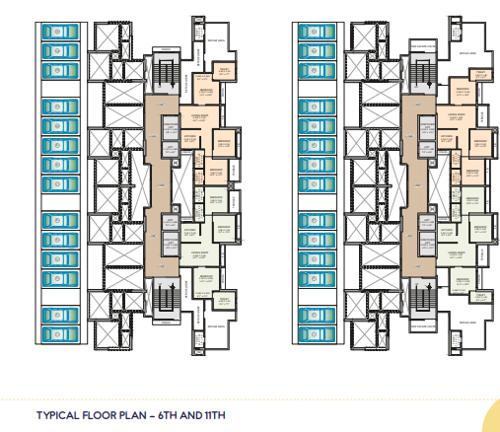  airoli-tower Airoli Tower A B Wing Cluster Plan from 1st to 6th Floor