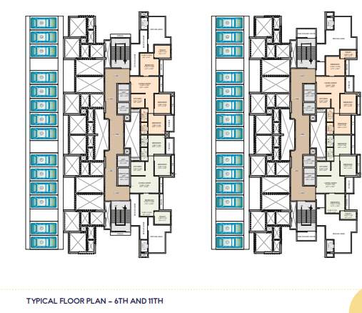  airoli tower Airoli Tower A B Wing Cluster Plan from 1st to 6th Floor
