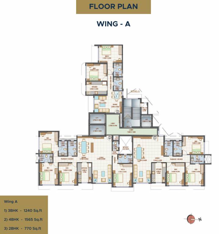  kanchangiri Kanchangiri A Wing Typical Cluster Plan