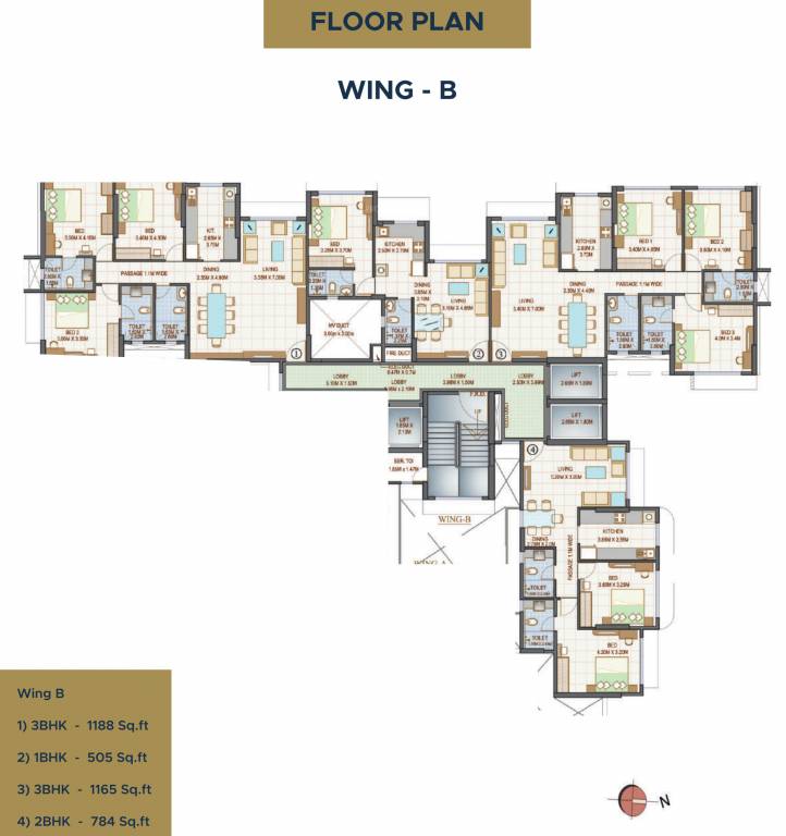  kanchangiri Kanchangiri B Wing Typical Cluster Plan