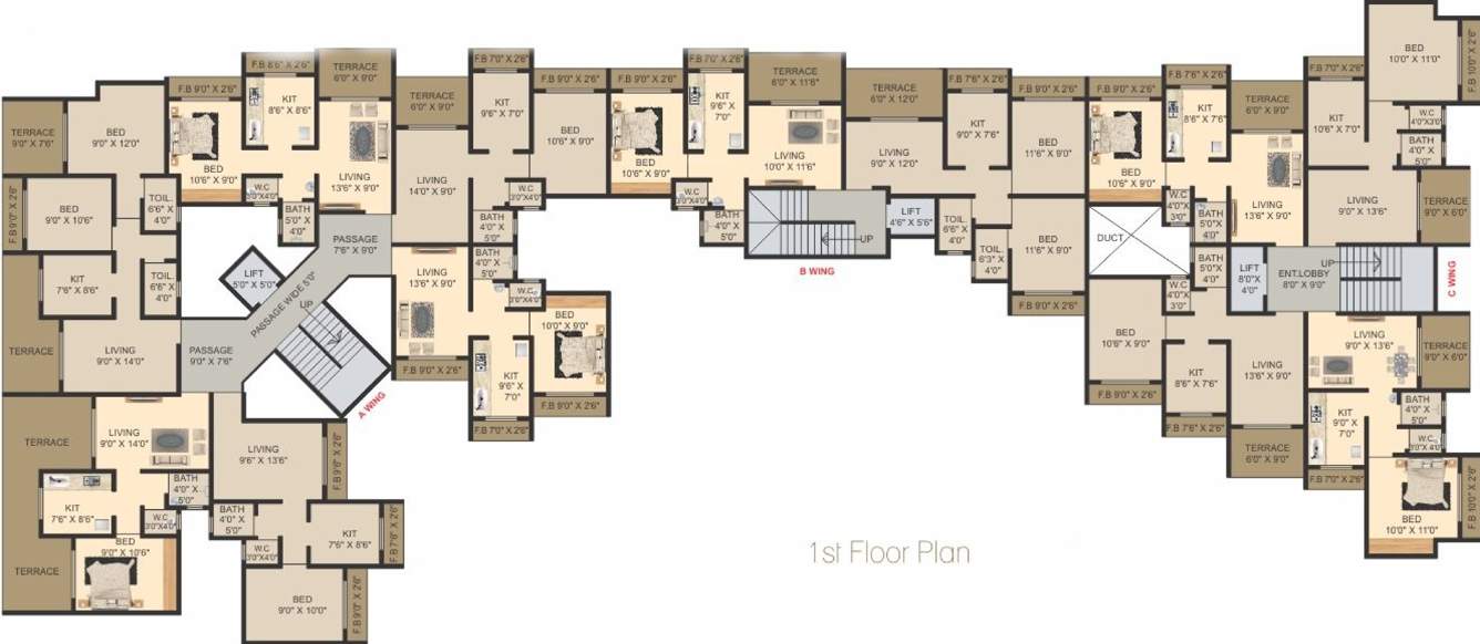  nilayam Typical 1st Floor Plan Of Sahayog Nilayam Wing A And B
