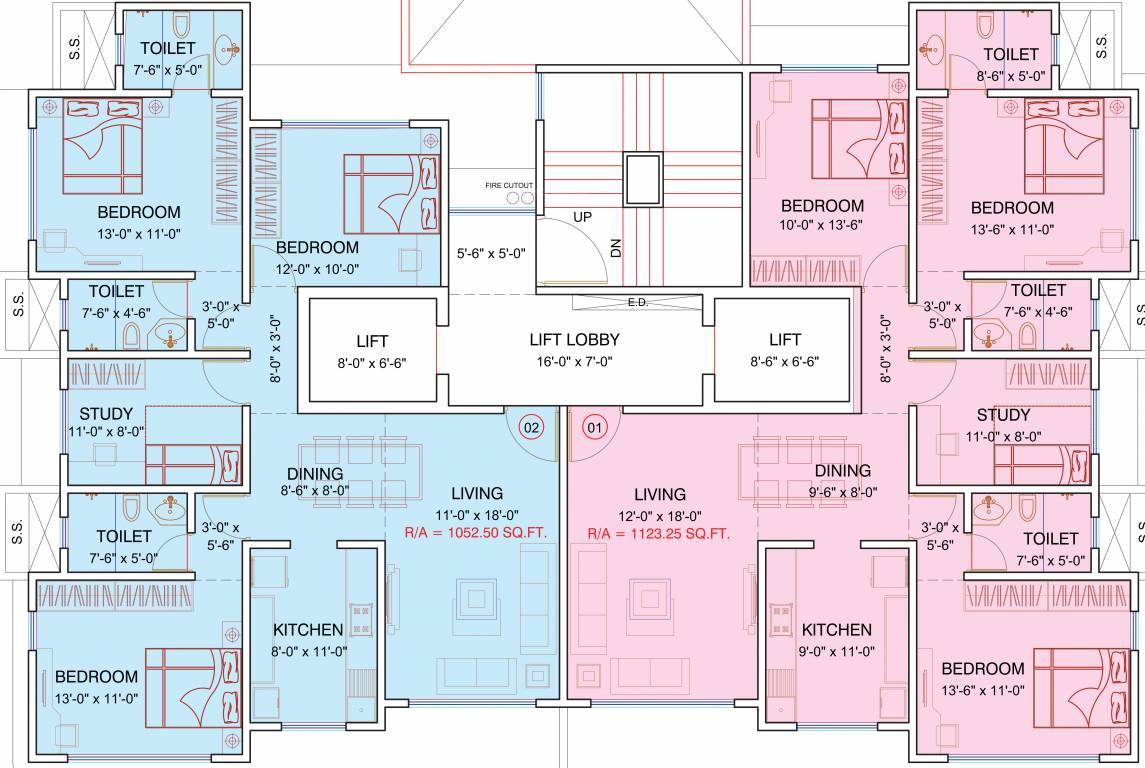  sat anupa chs phase 1 Typical Floor Plan