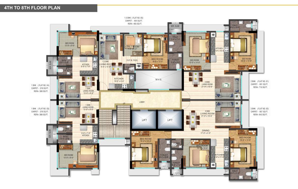  sheel enclaves Sheel Enclave Cluster Plan from 4th to 8th Floor