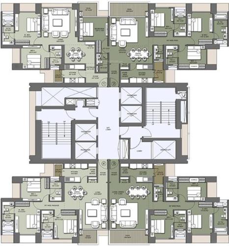 Images for Cluster Plan of Lodha Venezia 49th To 65th Floor