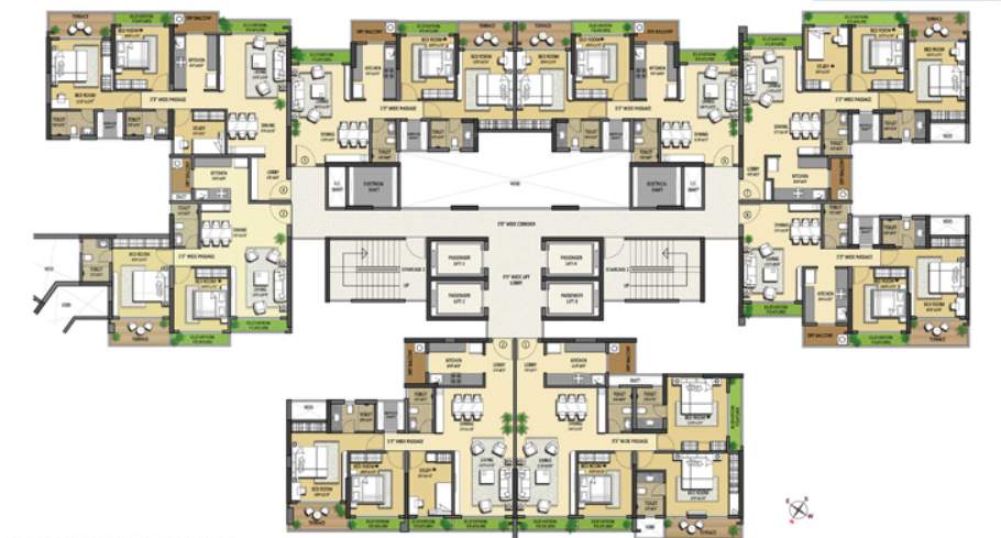  metro grande tower c and d Tower D Cluster Plan For 18th Odd Floor Plan