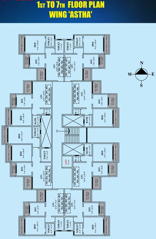  shankar heights phase 4 Astha Cluster Plan from 1st to 7th Floor
