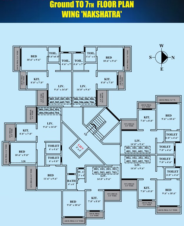  shankar heights phase 4 Nakshatra Cluster Plan from ground to 7th Floor