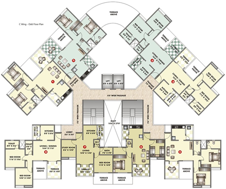 Images for Cluster Plan of Ravinanda Skylights Wing C D E F And G