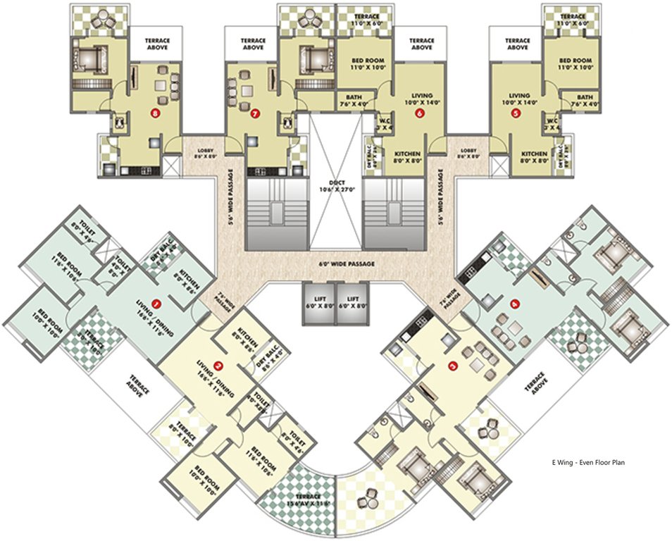 Images for Cluster Plan of Ravinanda Skylights Wing C D E F And G
