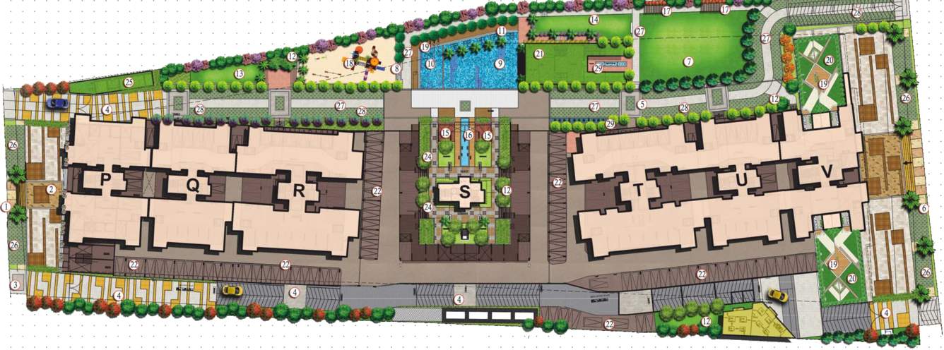ganga platino building p q r Layout Plan