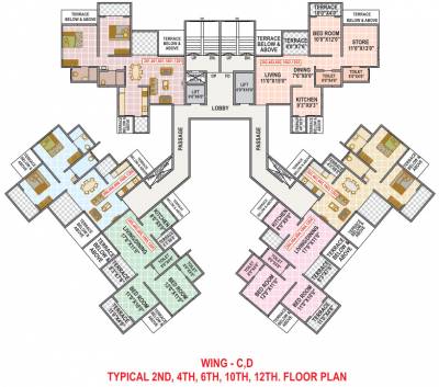  astoria-royals-wing-c-and-d D Wing Cluster Plan