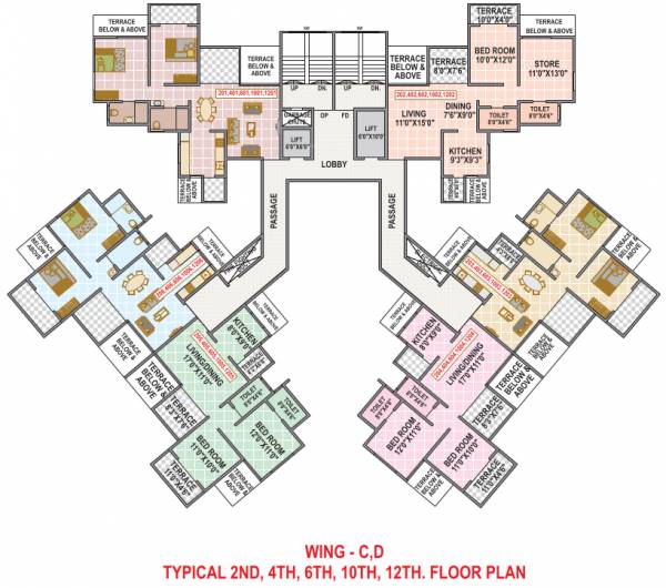  astoria-royals-wing-c-and-d D Wing Cluster Plan