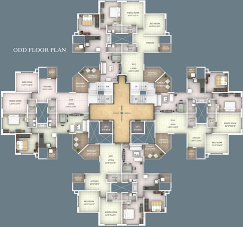 Images for Cluster Plan of Trailokya Meghmalhar Apartment