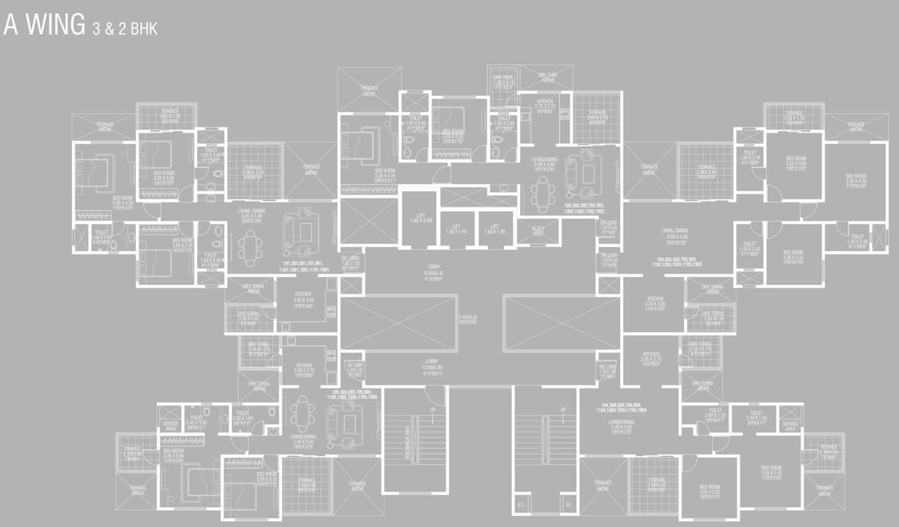  rajgruhi residency tower a Rajgruhi Residency Tower A Typical Floor Plan