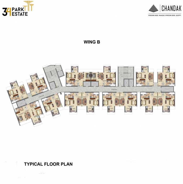  34 park estate Wing B Typical Cluster Plan