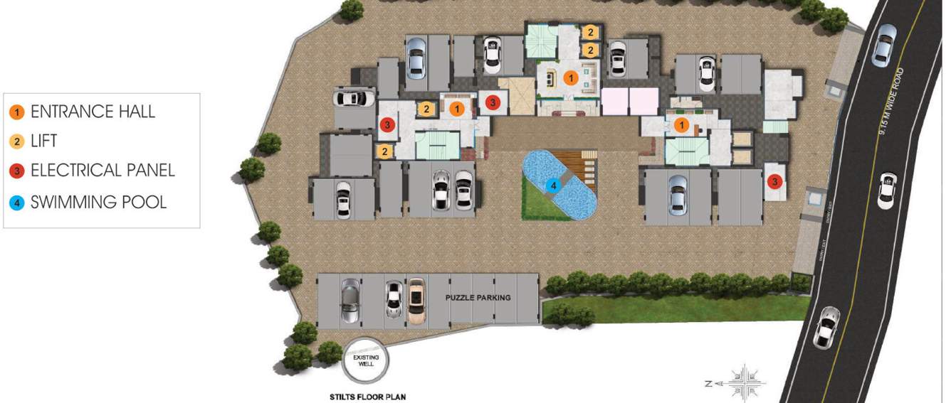  ashok odyssey a wing Ashok Odyssey   A Wing Stilt Cluster Plan