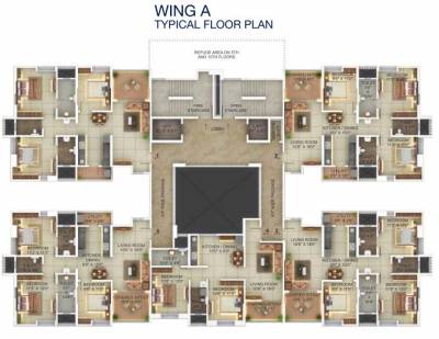  river-dale-residency Wing A Typical Cluster Plan