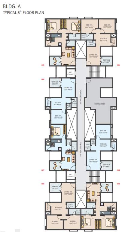  suvarna nagari Building A Cluster Plan For 8th Floor