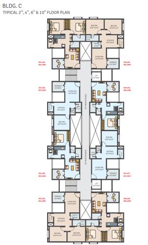  suvarna-nagari Building C Cluster Plan Typical 2 , 4 , 6 & 10 Floor Plan