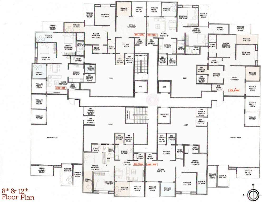  casa grande b wing Casa Grande B Wing Cluster Plan for 8th & 12th Floor