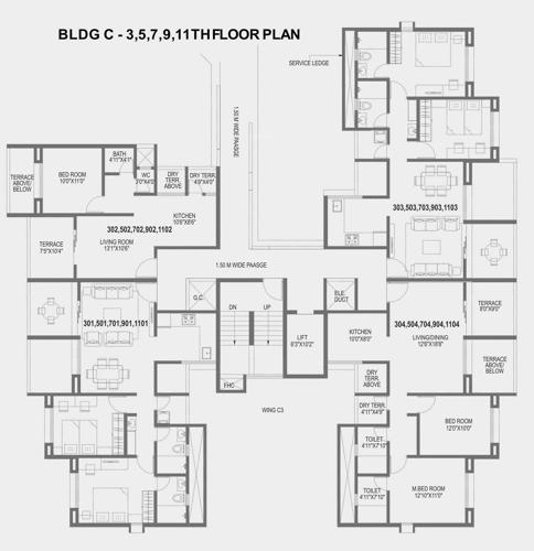  silveriio-phase-1 Bhumi Silveriio Phase 1 Cluster Plan Of Odd Floor
