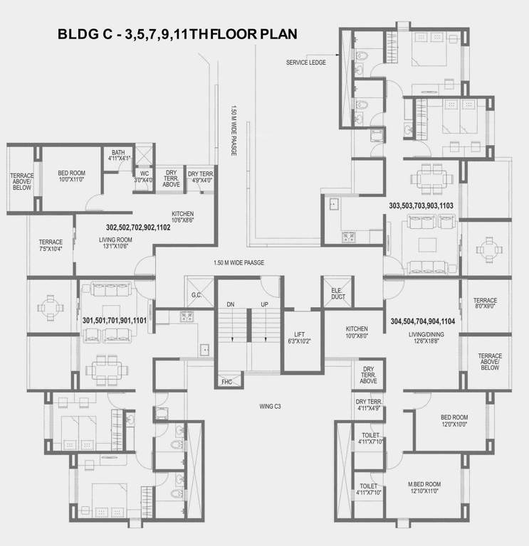  silveriio phase 1 Bhumi Silveriio Phase 1 Cluster Plan Of Odd Floor