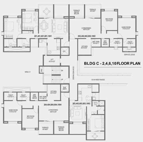  silveriio-phase-1 Bhumi Silveriio Phase 1 Even Floor Cluster Plan