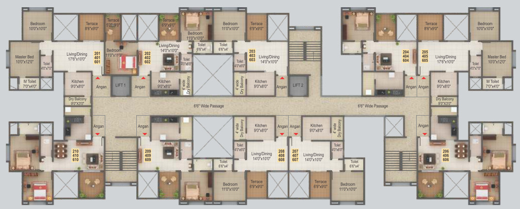  silver crest phase ii building b Even Floor PHASE II BUILDING B Cluster Plan