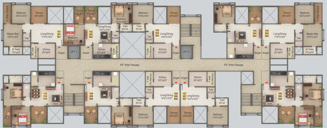  silver crest phase ii building b Odd Floor PHASE II BUILDING B Cluster Plan